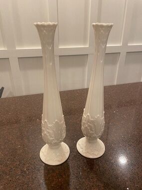 Lenox Woodland Tall Bud Vases -EUC- Set of 2